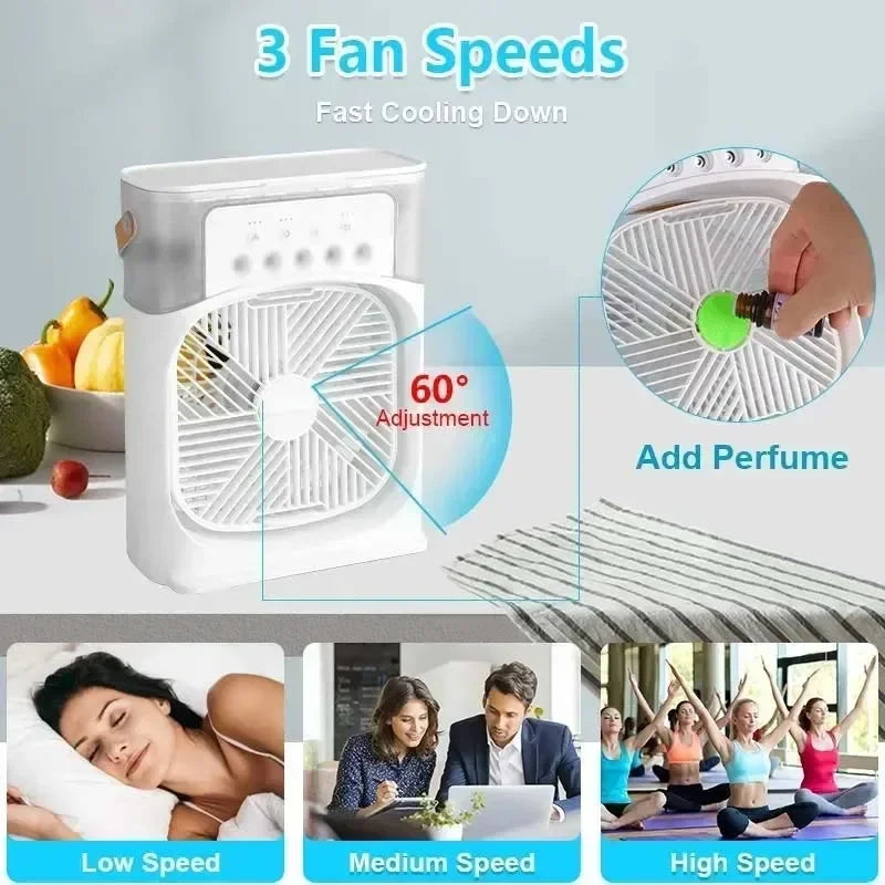 3-in-1 Portable Air Cooler Fan – Compact AC, Humidifier & Fan