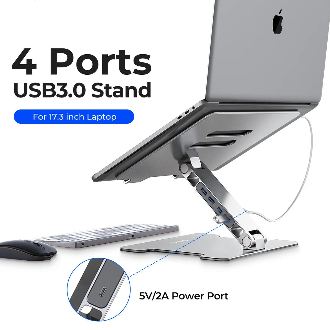 Space-Saving Laptop Stand with Cable Management – Ergonomic & Portable