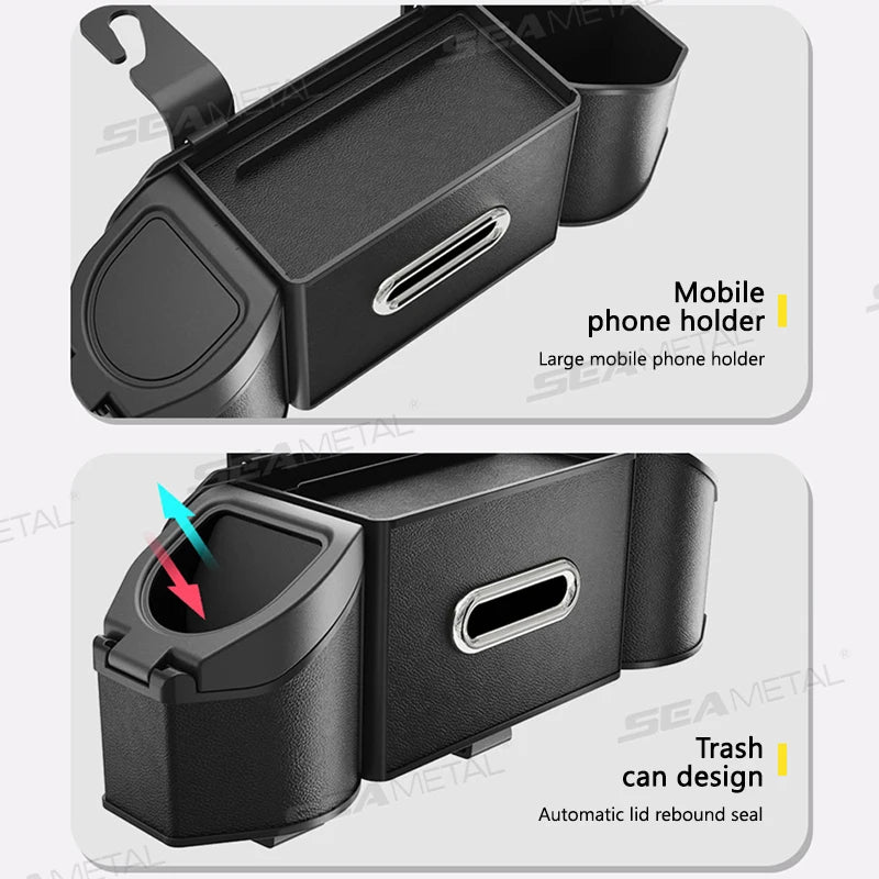 No-Drill Adjustable Car Holder with Phone & Paper Towel Organizer