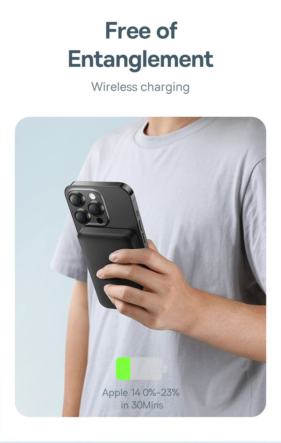 Slim 5000mAh Wireless Power Bank – Pocket-Sized Charger