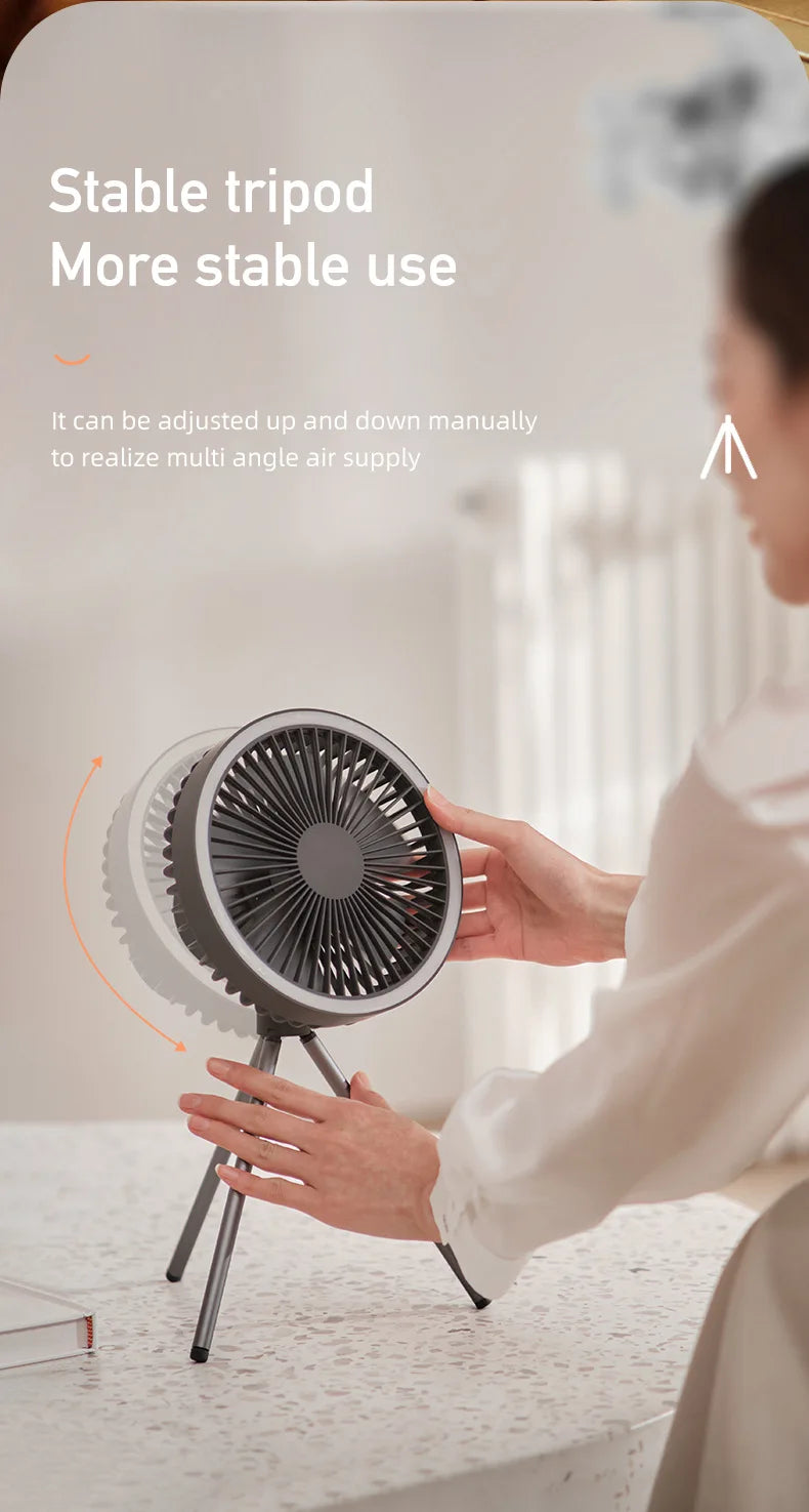 Smart Rechargeable Cooling Fan with 3-Speed & Timer