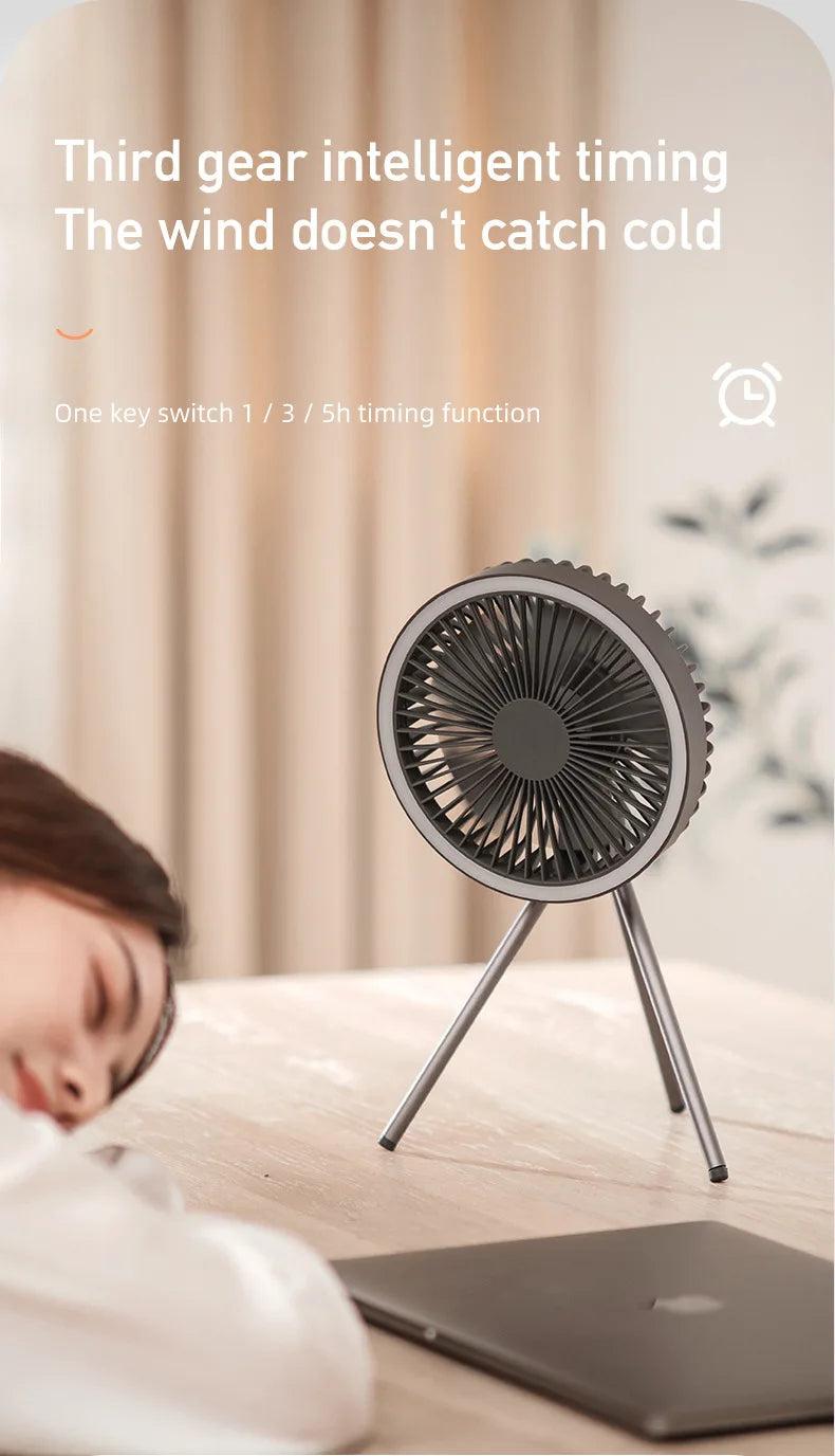 Smart Rechargeable Cooling Fan with 3-Speed & Timer