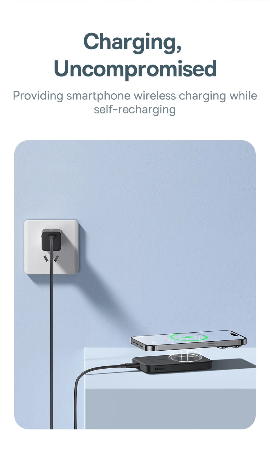 Slim 5000mAh Wireless Power Bank – Pocket-Sized Charger