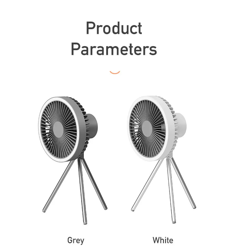 Smart Rechargeable Cooling Fan with 3-Speed & Timer