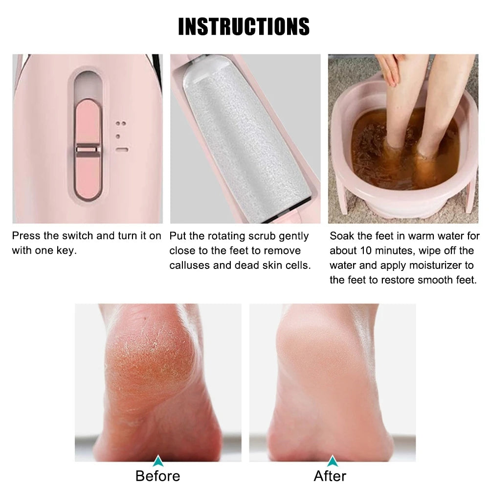 Rechargeable Electric Foot Grinder for Dead Skin & Callus Removal