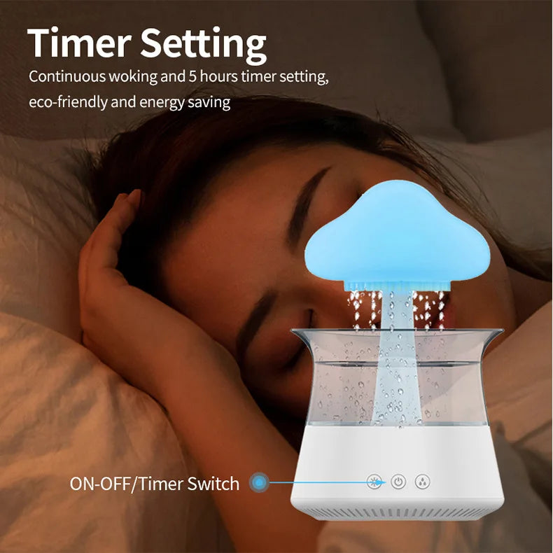 Rain Cloud Humidifier with LED Light & Rain Sound – USB Powered