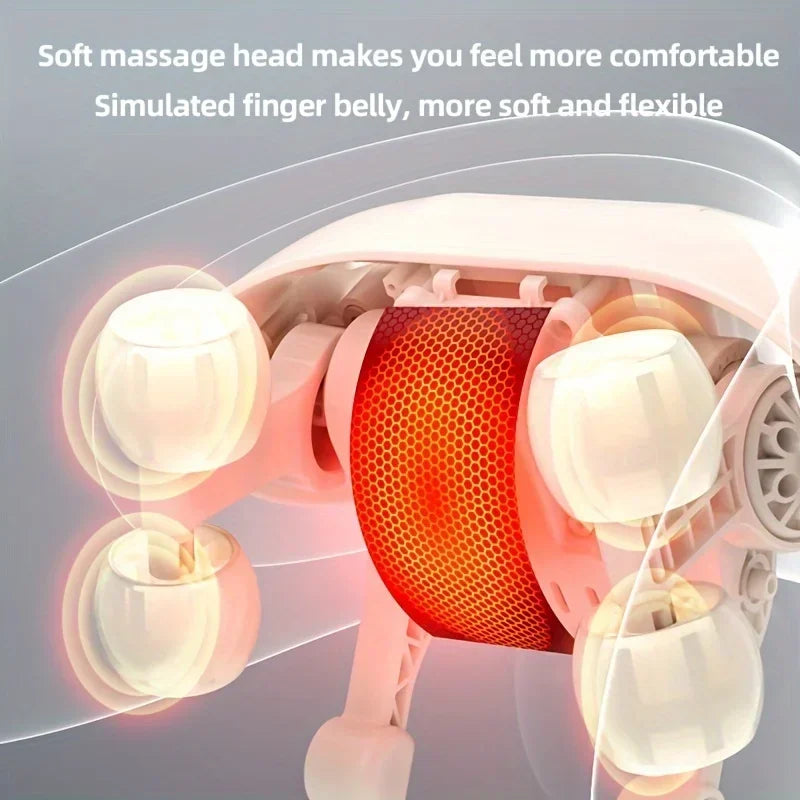 Wireless Neck & Back Massager with 6D Kneading Relief – Portable & Washable