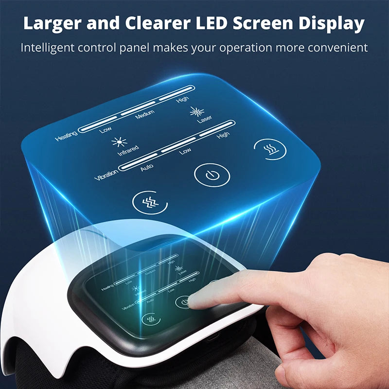 Cordless Heated Knee Massager with Vibration & LED Display