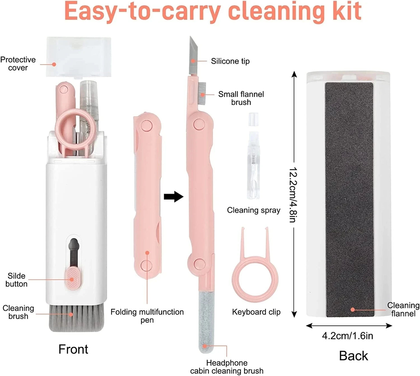 7-in-1 Keyboard & Electronics Cleaning Kit | Brush, Pen, Keycap Puller