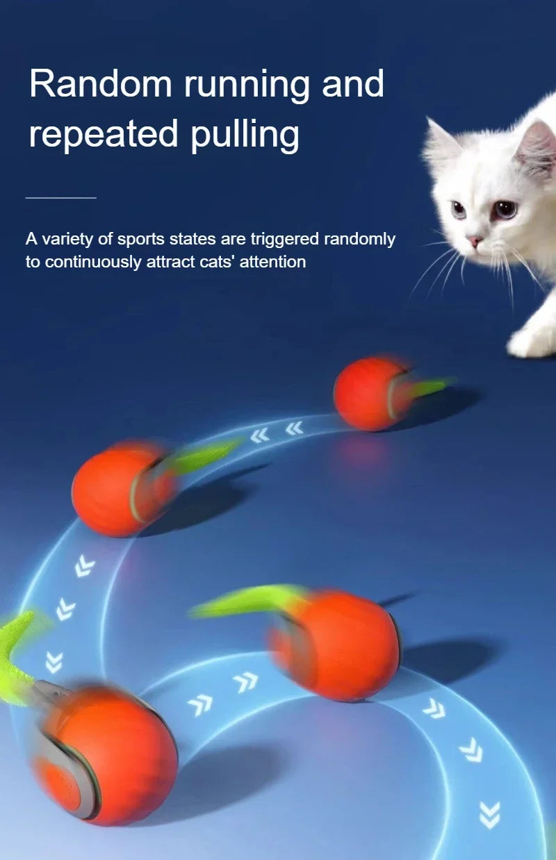 Smart Interactive Cat Toy Ball with Dual Speed, USB Rechargeable & Motion Sensor