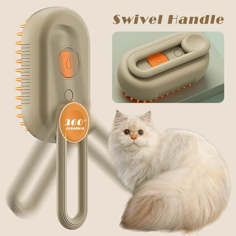 Steam Pet Brush with Spray Function – Grooming Tool for Healthy Coats