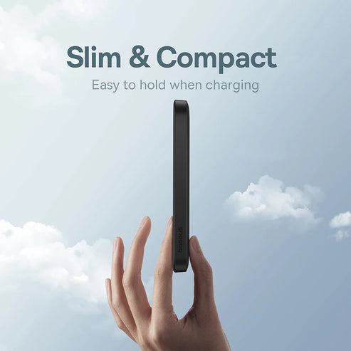 Slim 5000mAh Wireless Power Bank – Pocket-Sized Charger