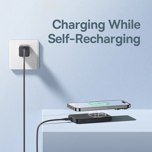 Slim 5000mAh Wireless Power Bank – Pocket-Sized Charger