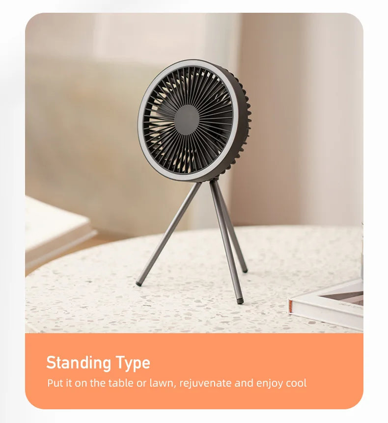 Smart Rechargeable Cooling Fan with 3-Speed & Timer