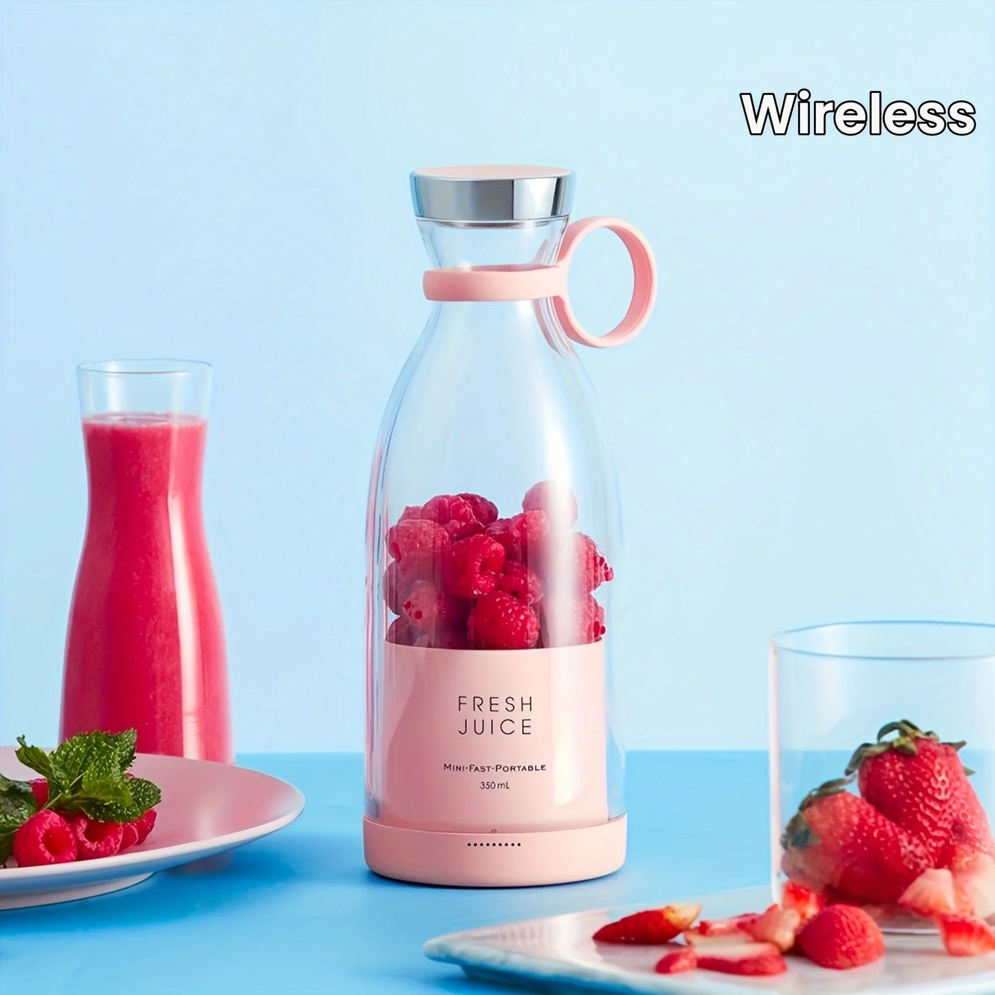 Portable USB Mini Juicer with 3-Blade Design – 350ml Blender