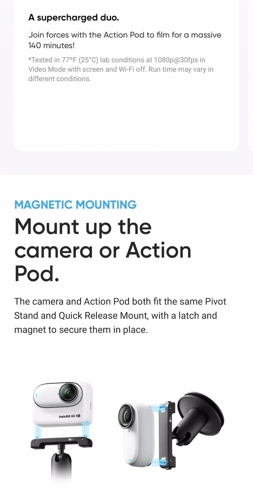 4K Ultra-Wide POV Action Camera with Magnetic Mount
