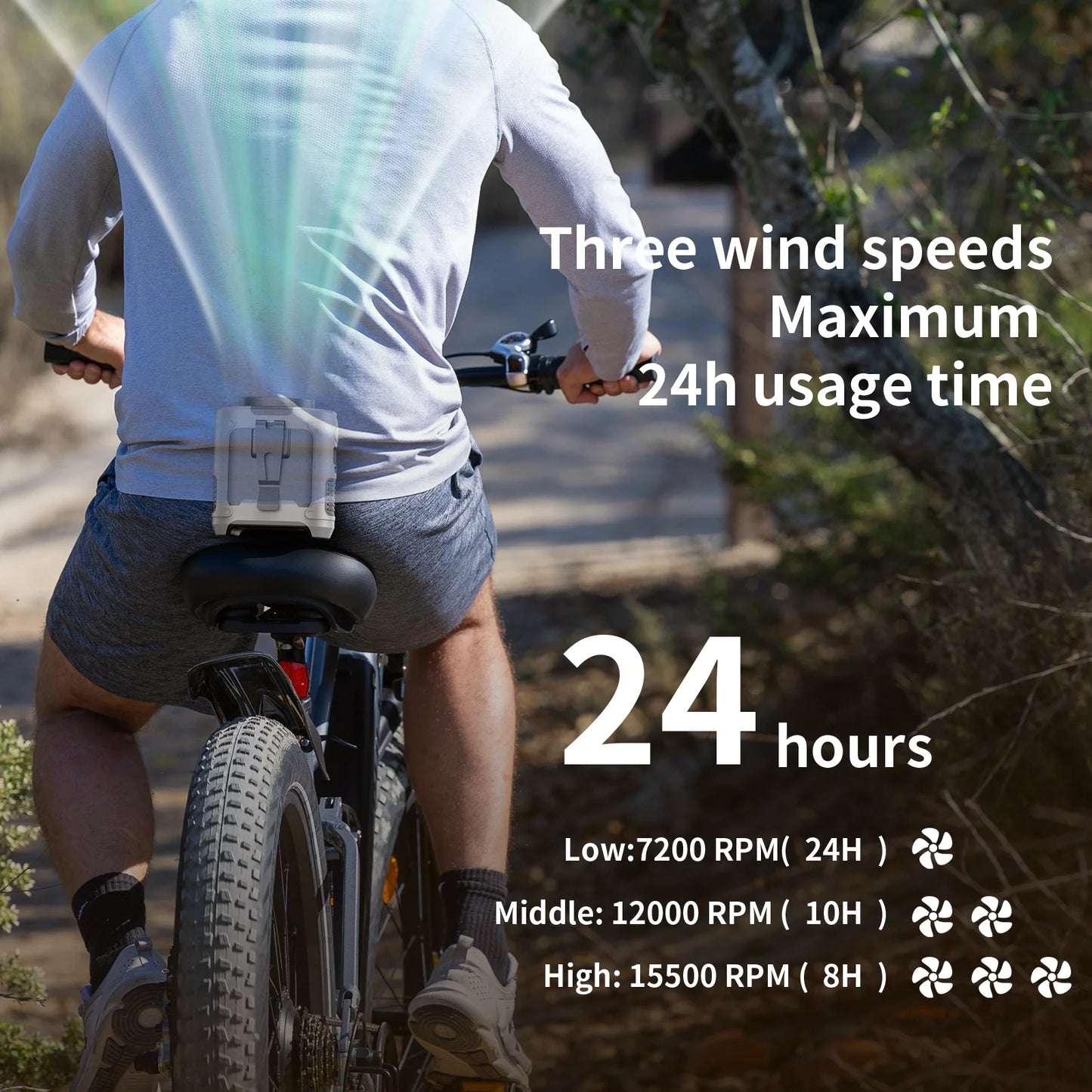 20,000mAh Portable Waist & Neck Fan with Power Bank & LED – Outdoor Work & Sports