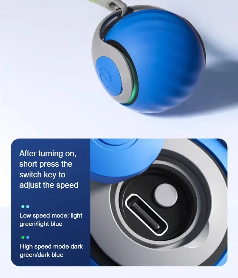 Smart Interactive Cat Toy Ball with Dual Speed, USB Rechargeable & Motion Sensor
