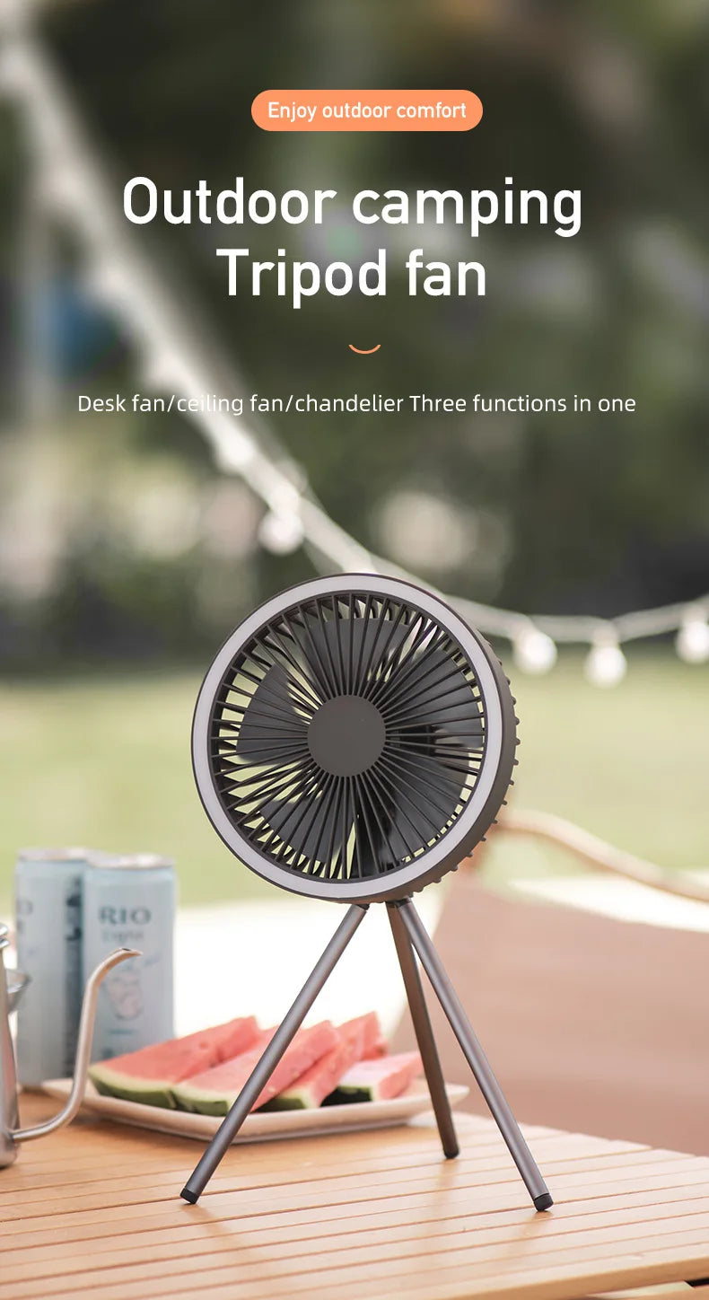 Smart Rechargeable Cooling Fan with 3-Speed & Timer