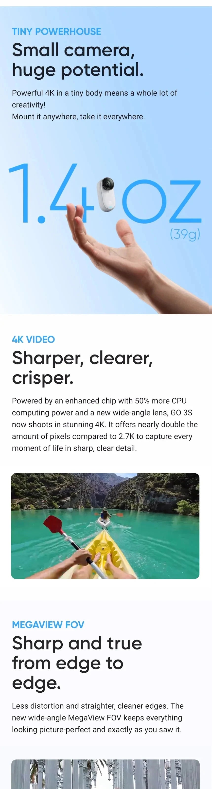 4K Ultra-Wide POV Action Camera with Magnetic Mount