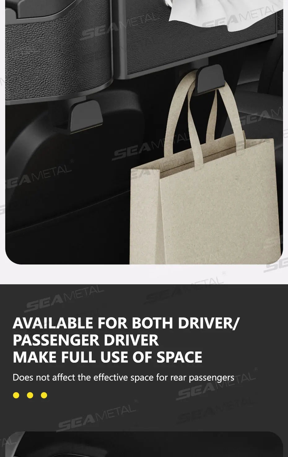 No-Drill Adjustable Car Holder with Phone & Paper Towel Organizer