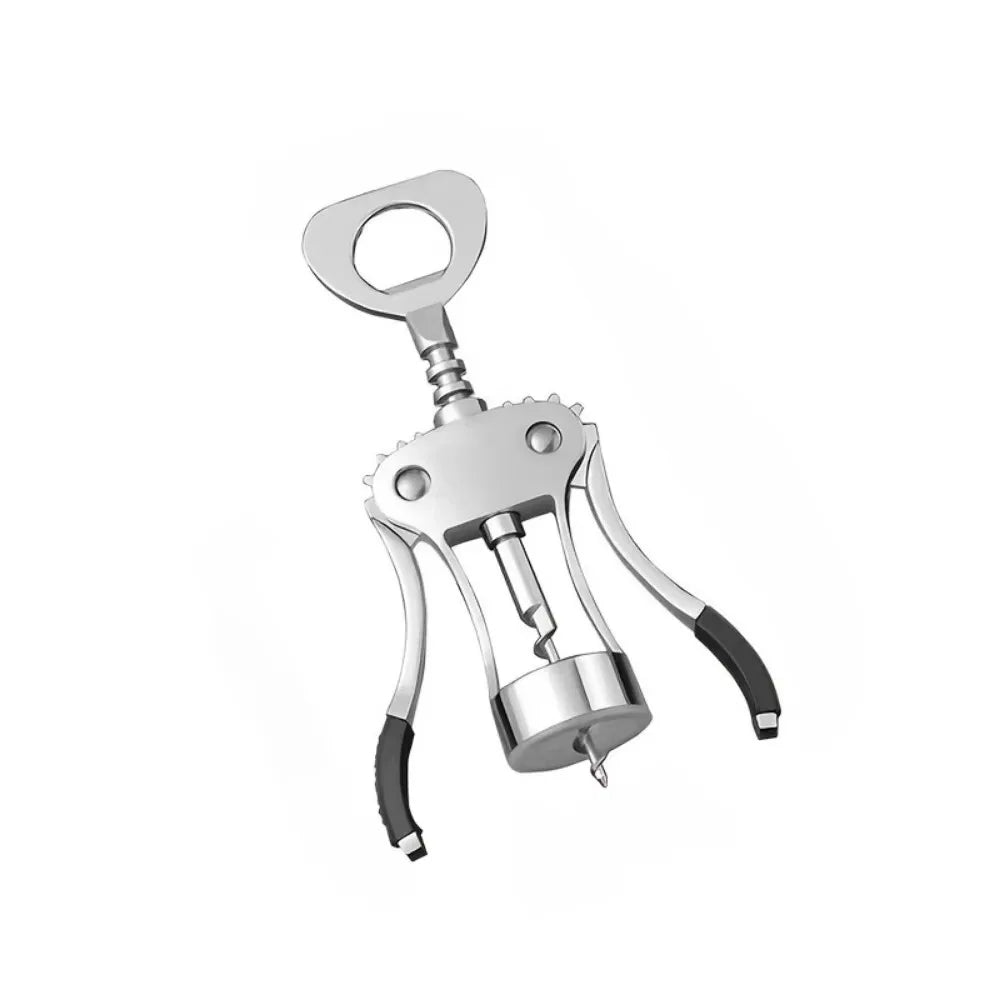 Ergonomic Wine Bottle Opener – Stainless Steel with Wooden Handle