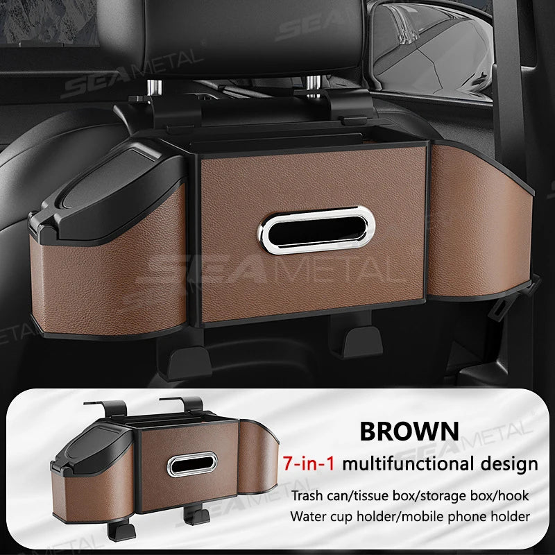 No-Drill Adjustable Car Holder with Phone & Paper Towel Organizer