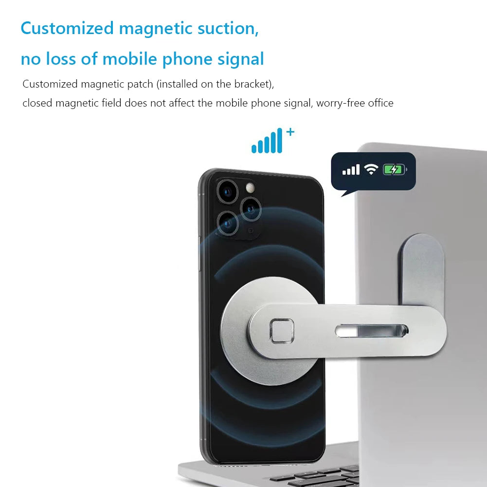 Magnetic Phone Mount for Laptops, Cars, and Displays – 360° Rotation