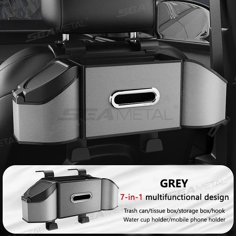 No-Drill Adjustable Car Holder with Phone & Paper Towel Organizer