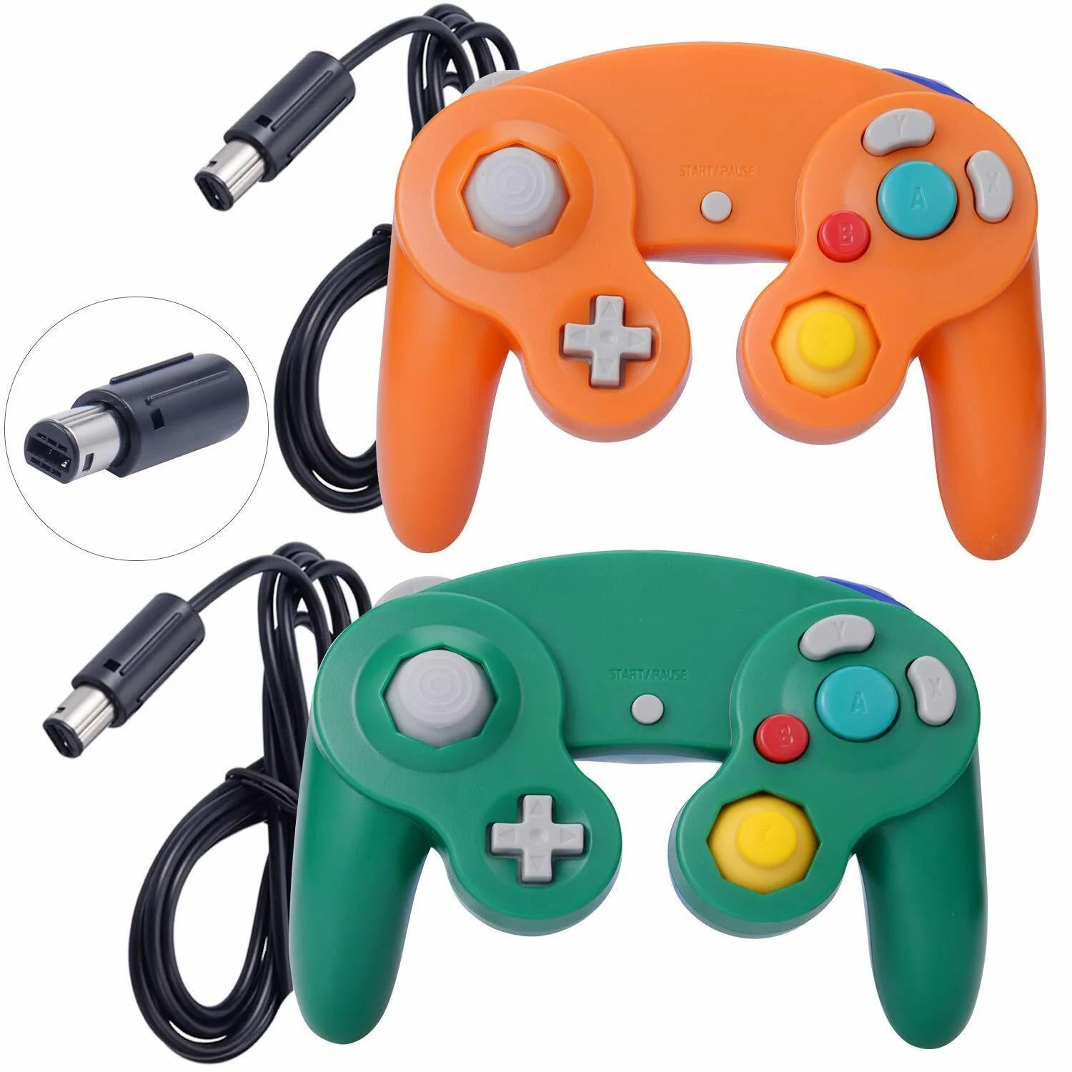 2 Pack Wired NGC Controller Gamepad for Nintendo Gamecube GC & Wii U Console USA