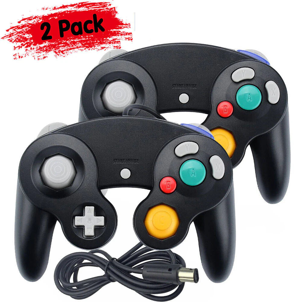 2 Pack Wired NGC Controller Gamepad for Nintendo Gamecube GC & Wii U Console USA