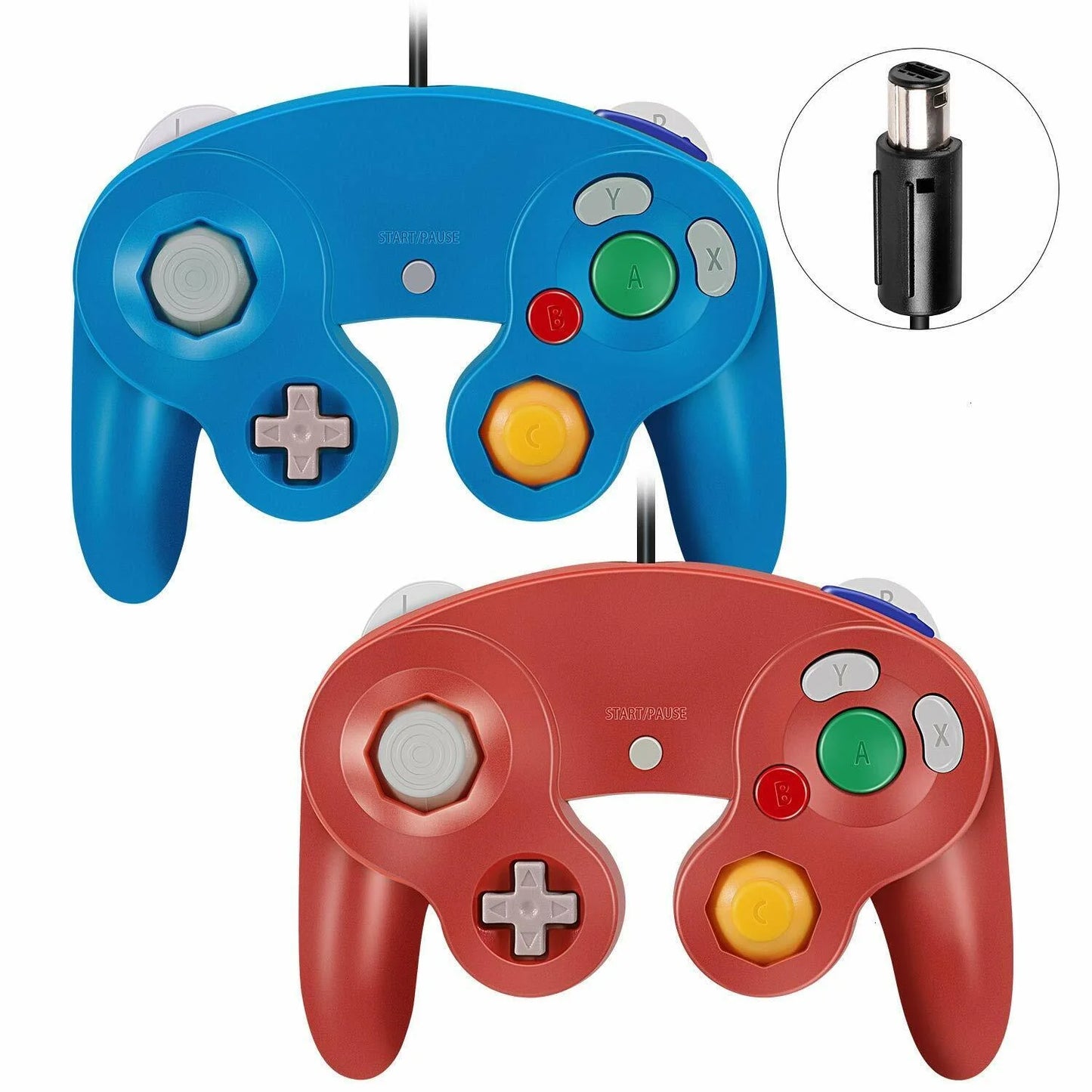 2 Pack Wired NGC Controller Gamepad for Nintendo Gamecube GC & Wii U Console USA