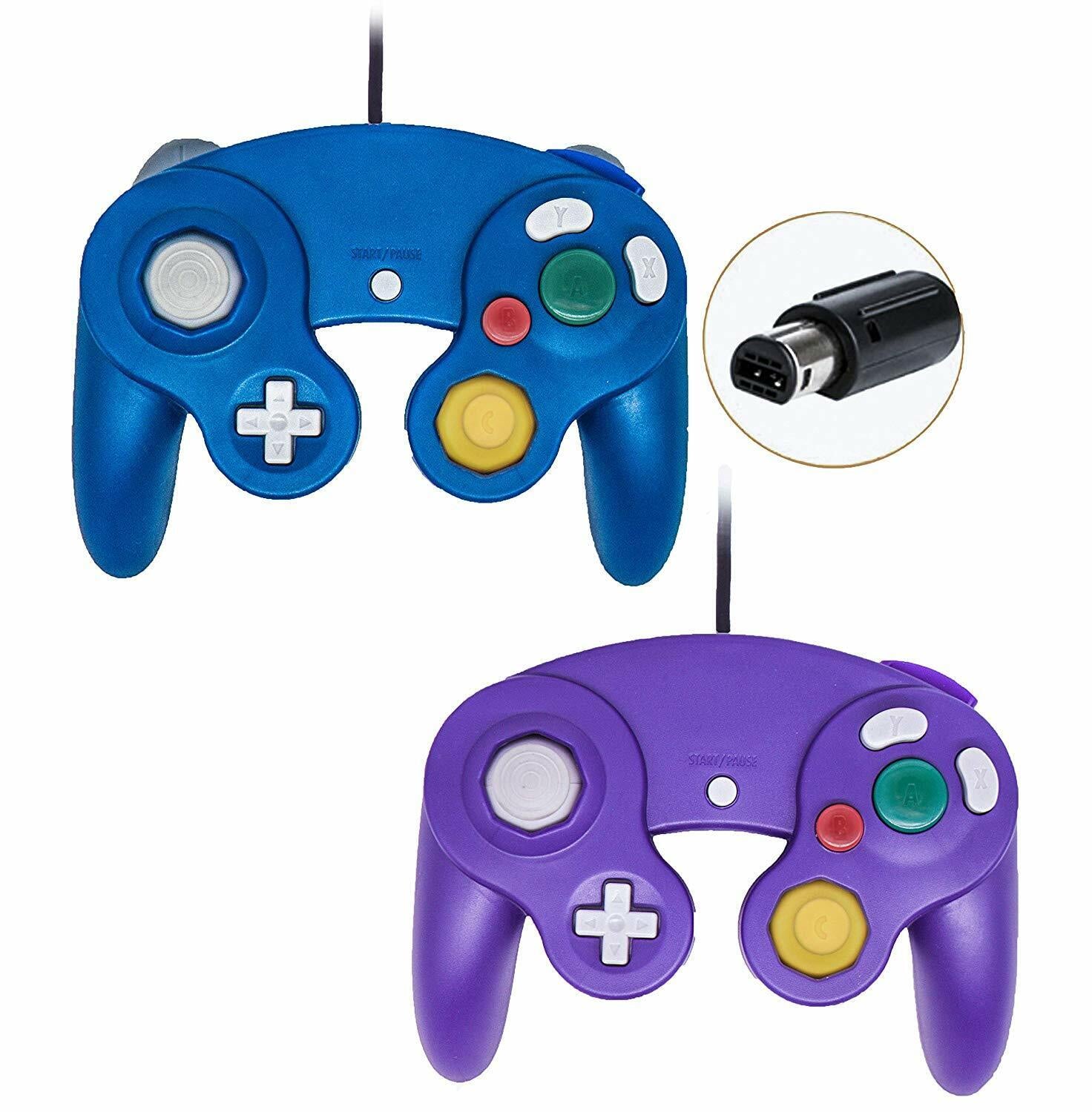 2 Pack Wired NGC Controller Gamepad for Nintendo Gamecube GC & Wii U Console USA