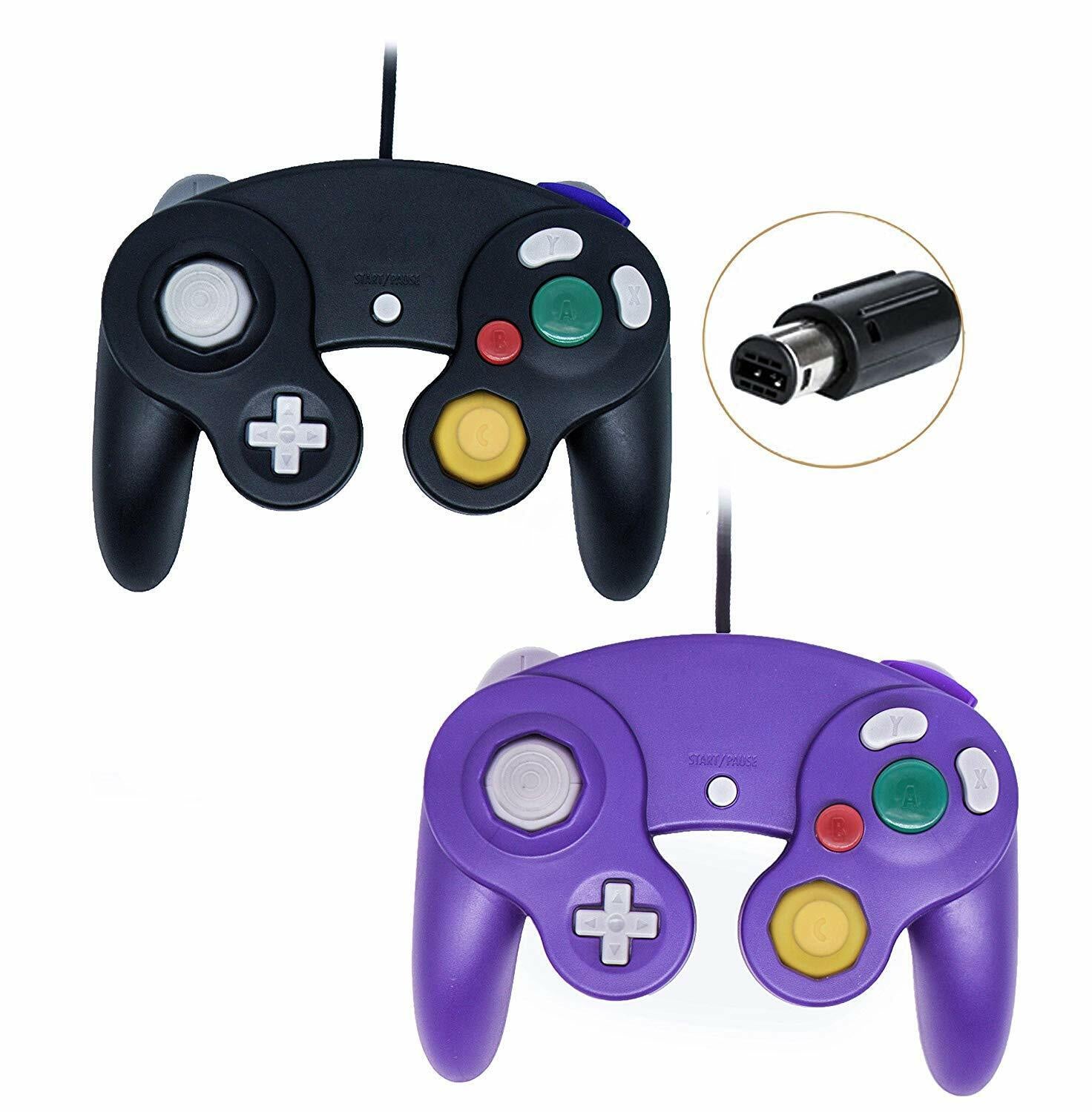 2 Pack Wired NGC Controller Gamepad for Nintendo Gamecube GC & Wii U Console USA