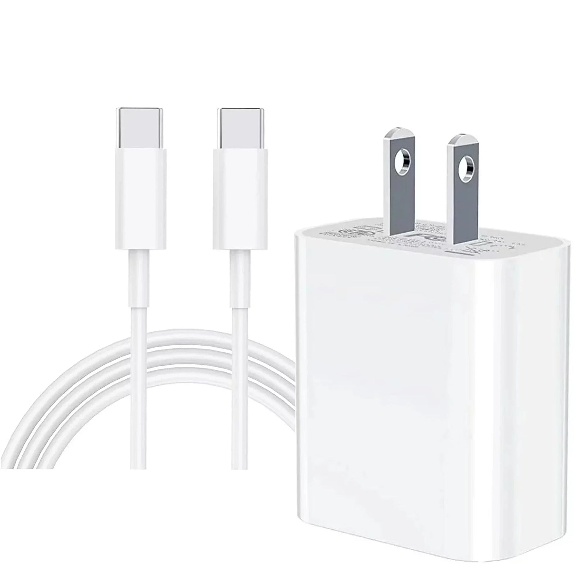 20W USB C Power Delivery Wall Charger, Type C Charger PD Fast Charging with 6Ft Type C to Type C Cable Compatible with Iphone 15/15 Pro/Max, Ipad Pro,Macbook, White