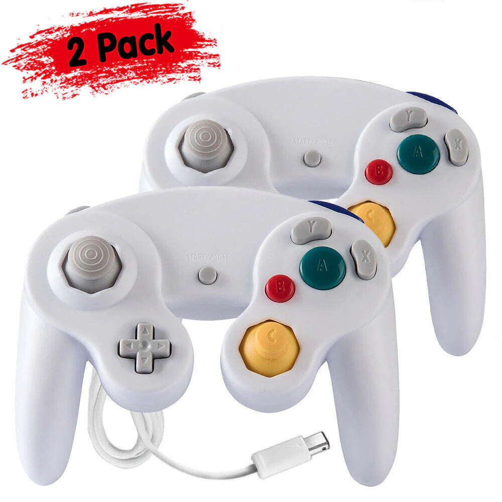 2 Pack Wired NGC Controller Gamepad for Nintendo Gamecube GC & Wii U Console USA