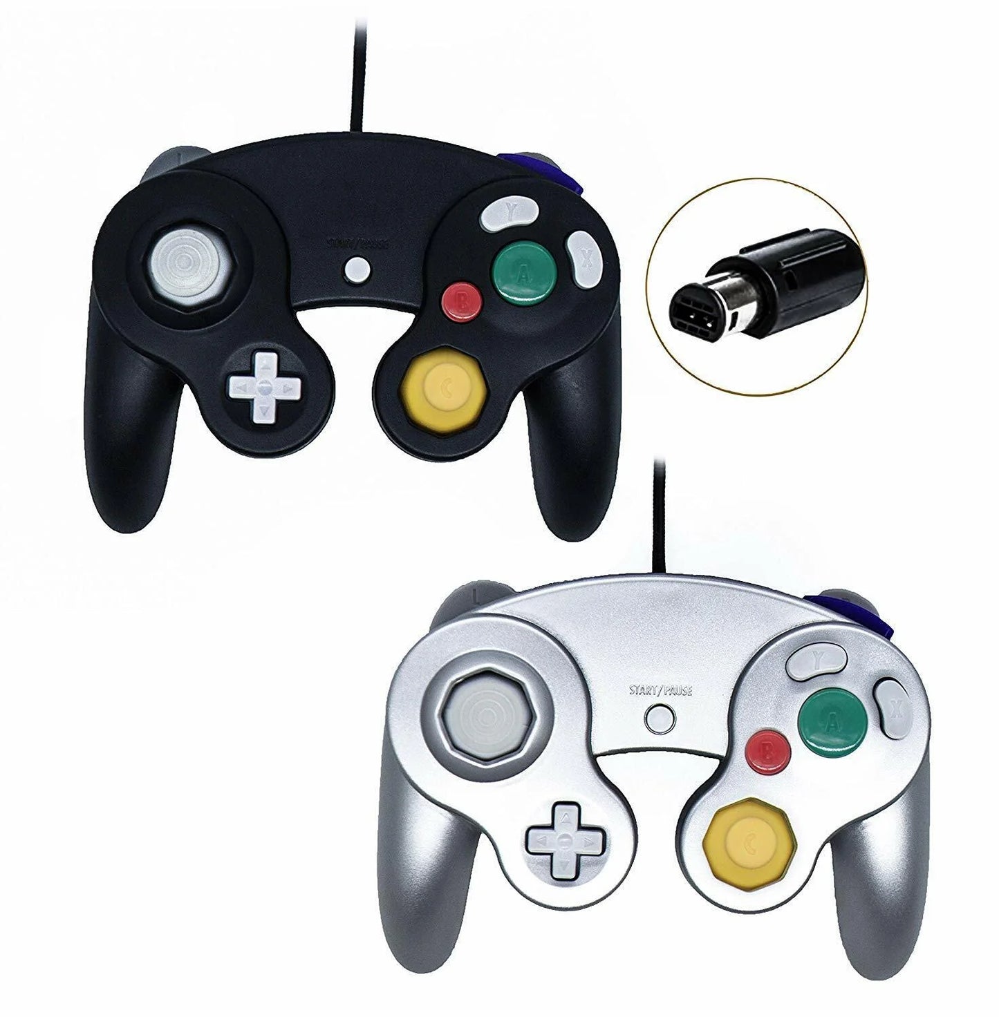 2 Pack Wired NGC Controller Gamepad for Nintendo Gamecube GC & Wii U Console USA