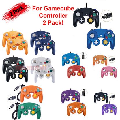 2 Pack Wired NGC Controller Gamepad for Nintendo Gamecube GC & Wii U Console USA