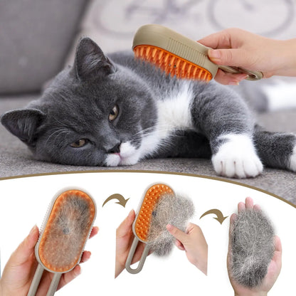 Steam Pet Brush with Spray Function – Grooming Tool for Healthy Coats