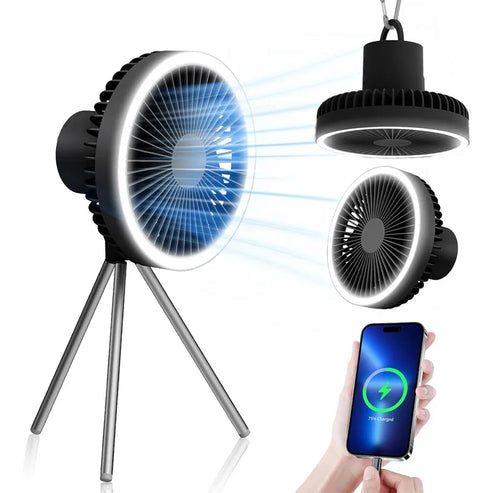 Smart Rechargeable Cooling Fan with 3-Speed & Timer