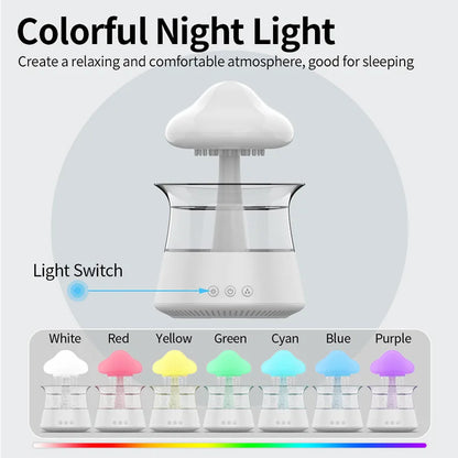 Rain Cloud Humidifier with LED Light & Rain Sound – USB Powered