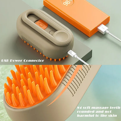 Steam Pet Brush with Spray Function – Grooming Tool for Healthy Coats