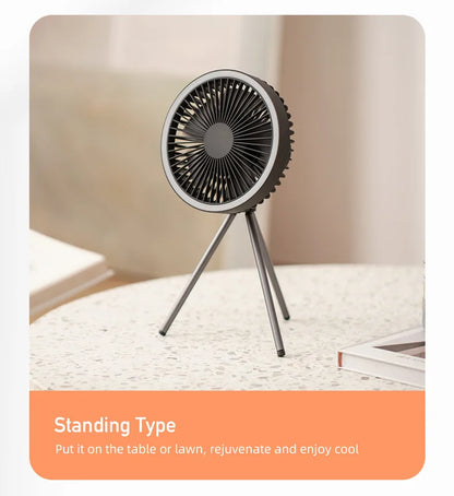 Smart Rechargeable Cooling Fan with 3-Speed & Timer