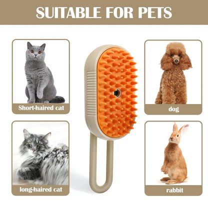 Steam Pet Brush with Spray Function – Grooming Tool for Healthy Coats