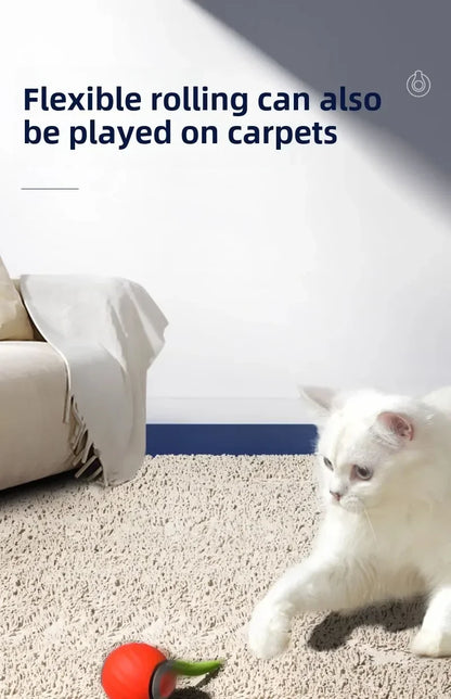 Smart Interactive Cat Toy Ball with Dual Speed, USB Rechargeable & Motion Sensor