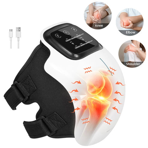 Cordless Heated Knee Massager with Vibration & LED Display
