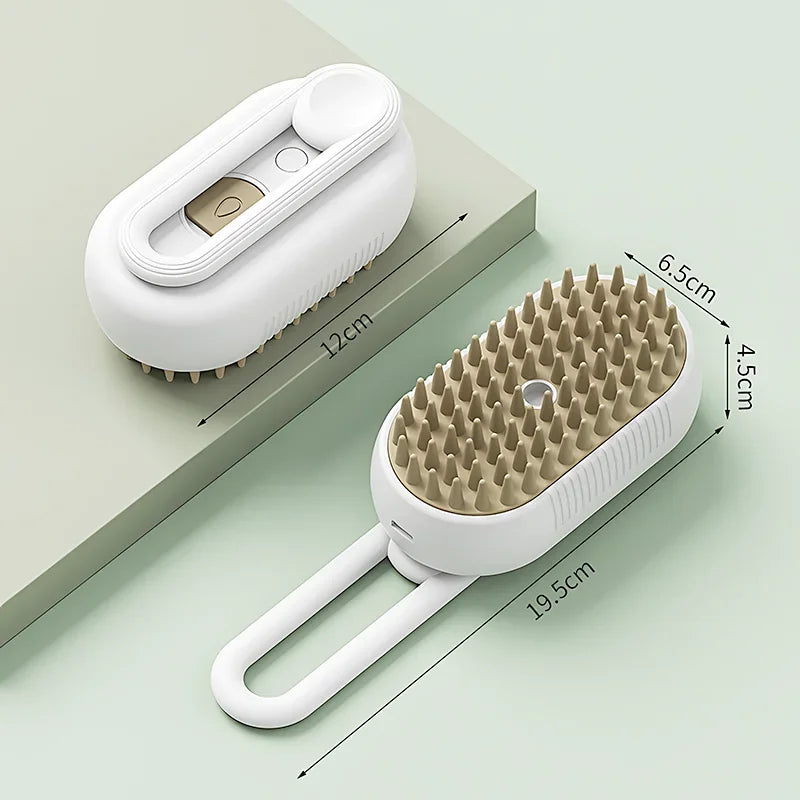 Steam Pet Brush with Spray Function – Grooming Tool for Healthy Coats