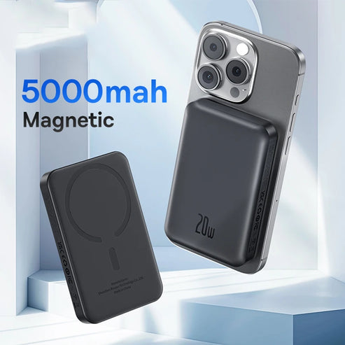 Slim 5000mAh Wireless Power Bank – Pocket-Sized Charger