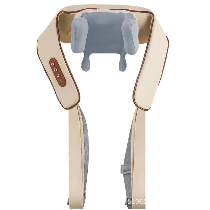 Wireless Neck & Back Massager with 6D Kneading Relief – Portable & Washable