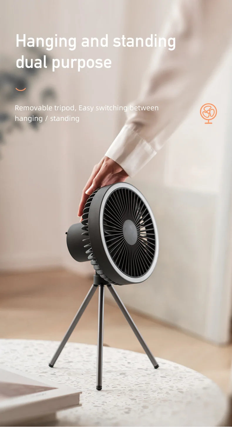 Smart Rechargeable Cooling Fan with 3-Speed & Timer